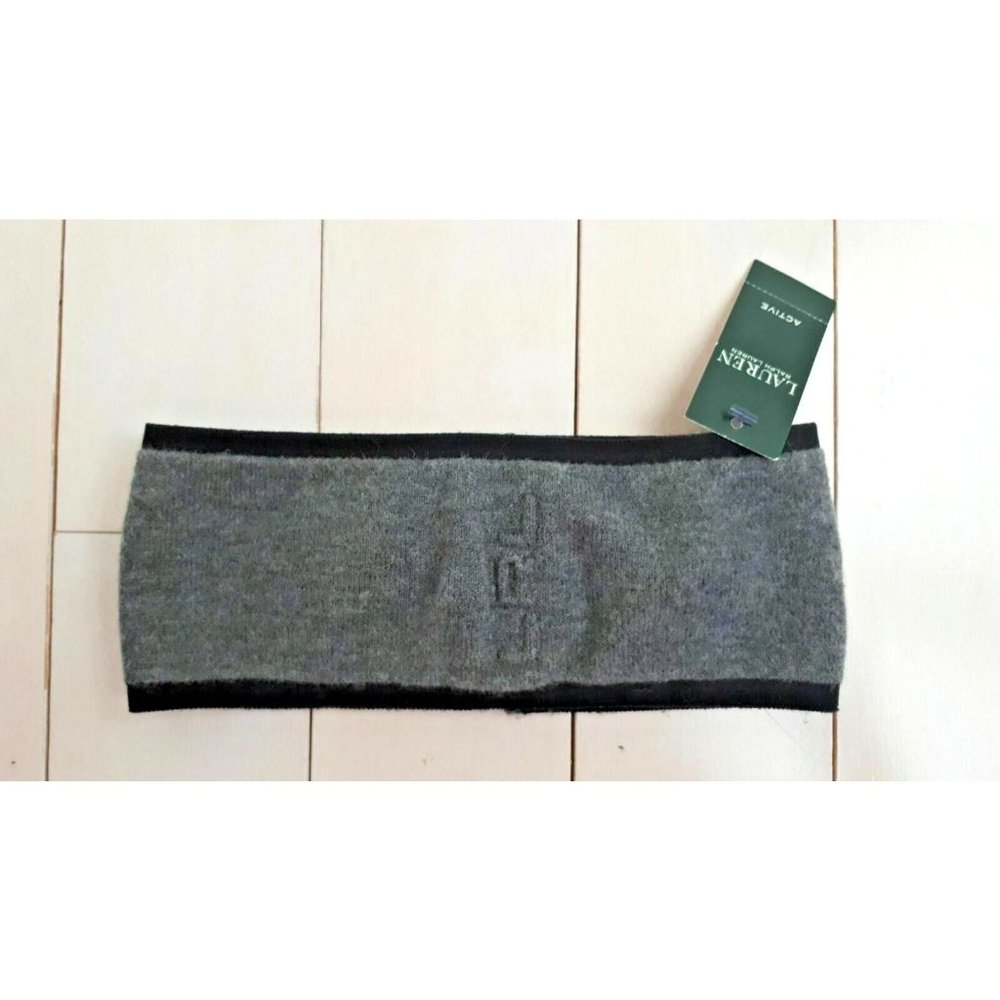 LAUREN Ralph Lauren Wool Blend Headband Bandana 4W0342 Grey / Black